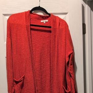 Madewell Red and Orange Cardigan Sweater